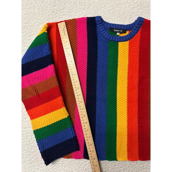 Sugar Lips Womens Reading Rainbows Sweater Medium - Picture 4 of 8